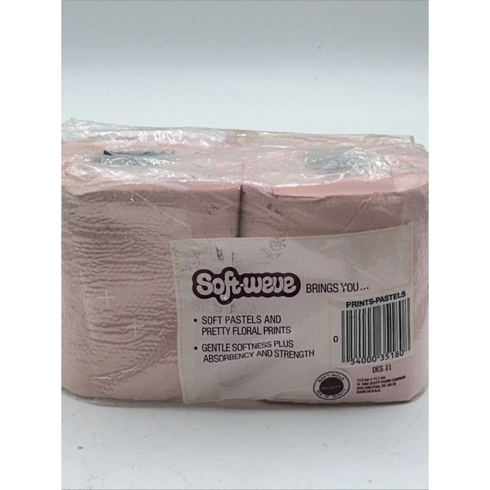 Vintage Scott Toilet Paper Soft-Weve Pink Pastel 1980 Original Package TV Prop